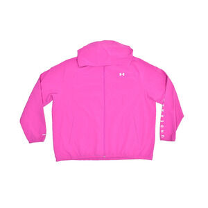 Under Armour Women's Windbreaker Jacket Plus Size 1X Pink Full Zip Hooded